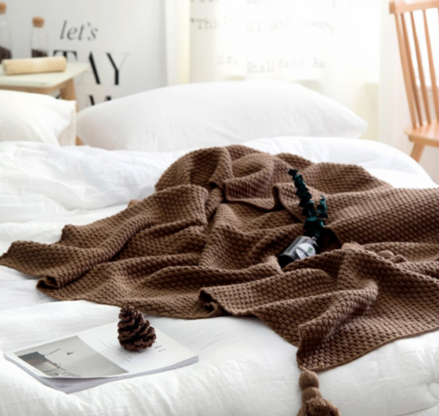 Sandbar Knit & Bobble adult throw blanket, additional product view
