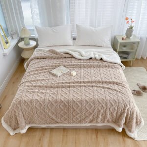 Meadow Textured Fleece adult throw blanket, main texture view