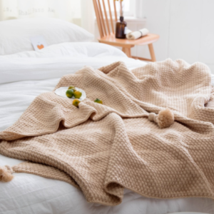 Sandbar Knit & Bobble adult throw blanket, main texture view